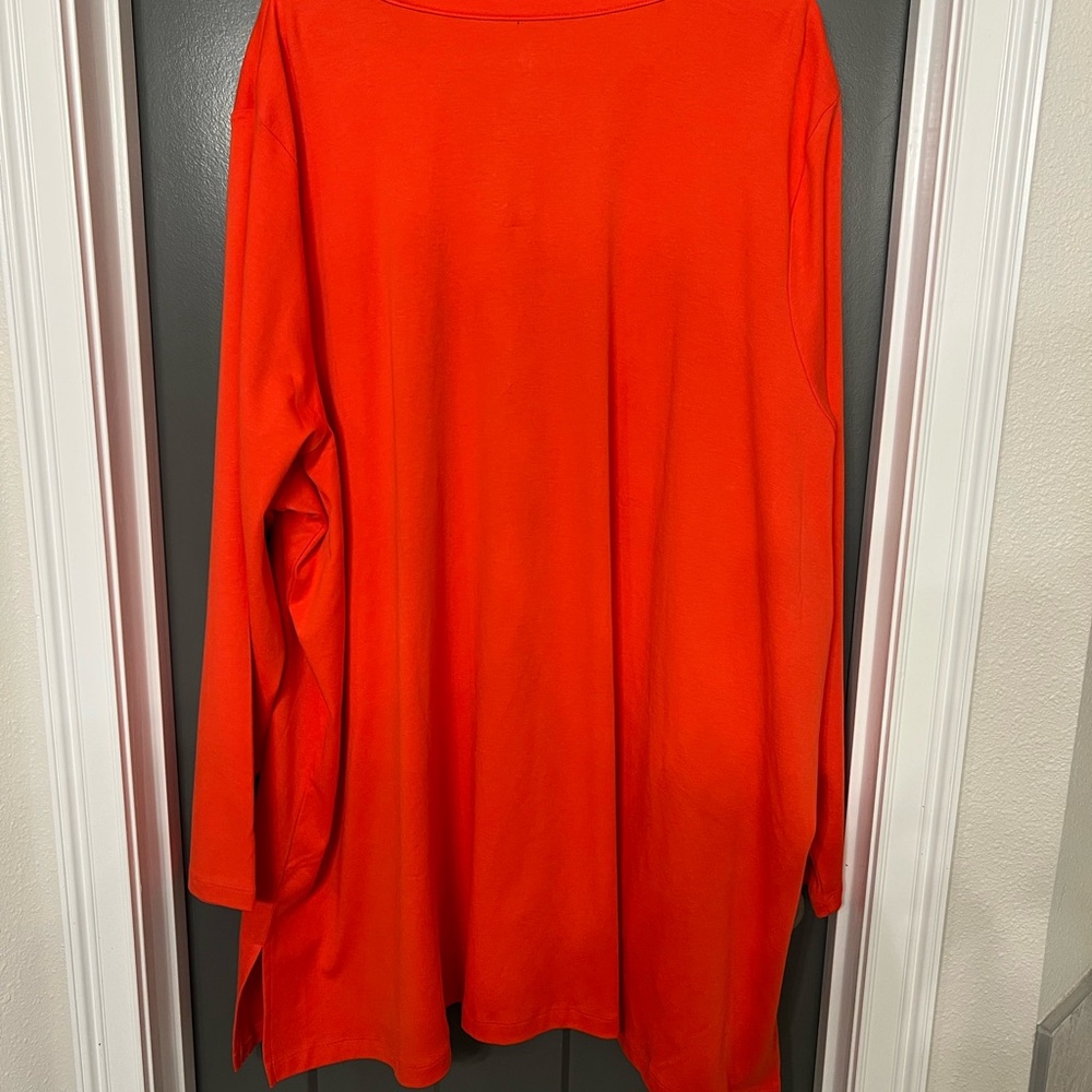 Isaac Mizrahi Women's Vibrant Orange Button Down Shirt size 5X - Picture 2 of 4